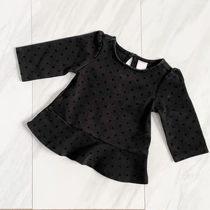 Janie & Jack Peplum Top with Dot Detail - 2T